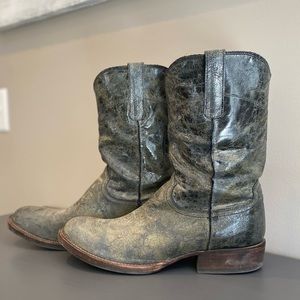 Lucchese Distressed Leather Cowboy Boots
